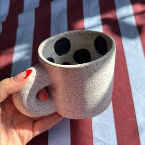 Recreation Center Speckled Ceramic Mug with Polka Dots